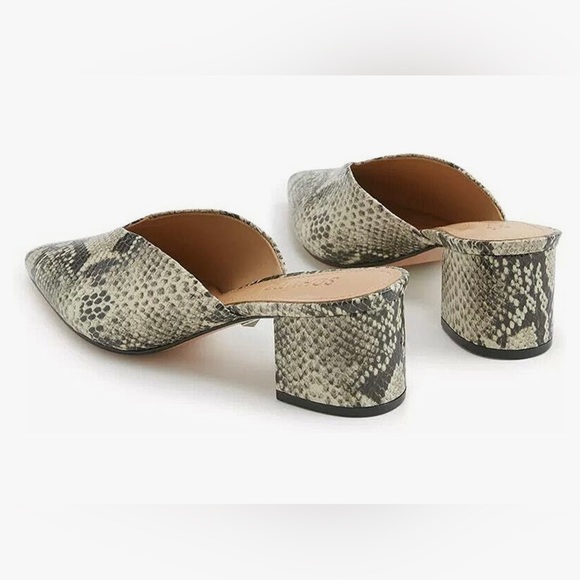 SCHUTZ Dauani Houndstooth Snake Print Leather Slip-on Pointed Toe Mule Pump Sz 8 - Picture 2 of 11